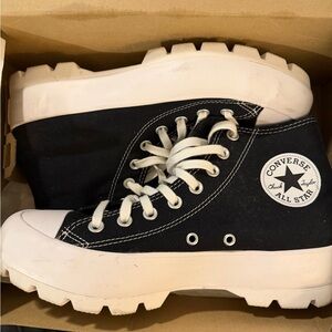 Converse Black & White High Top Lug Sole Sneakers